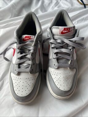 Nike Dunk Low White Wolf Grey University Red DV7149-001 youth 6.5 8 Womens